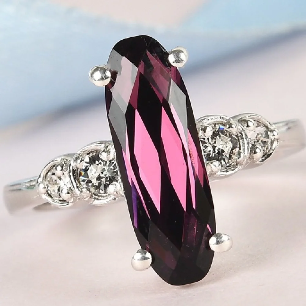 SWAROVSKI Amethyst and White Crystal Ring